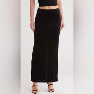 RARE Helmut Lang NWT Fluid Jersey Maxi Skirt in Black— S